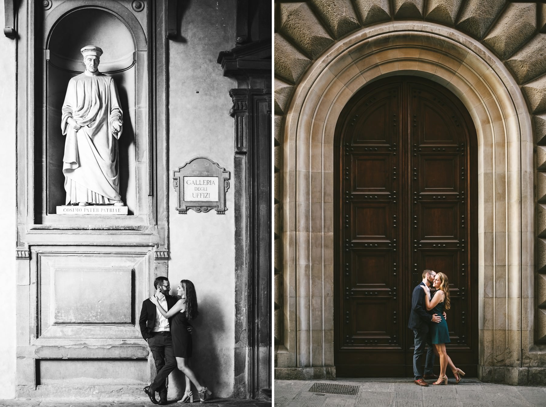 Candid and romantic last minute engagement pictures in Florence