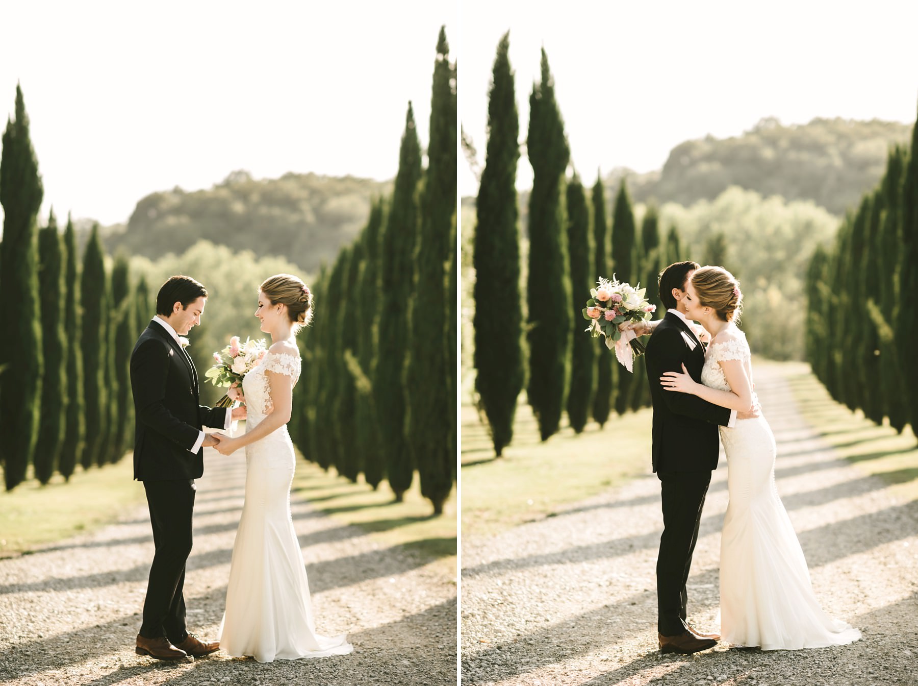 Beautiful first look moments in Villa La Selva resort
