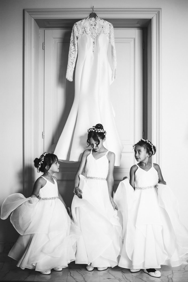 Elegant flowers girls destination wedding Sorrento Villa Angelina