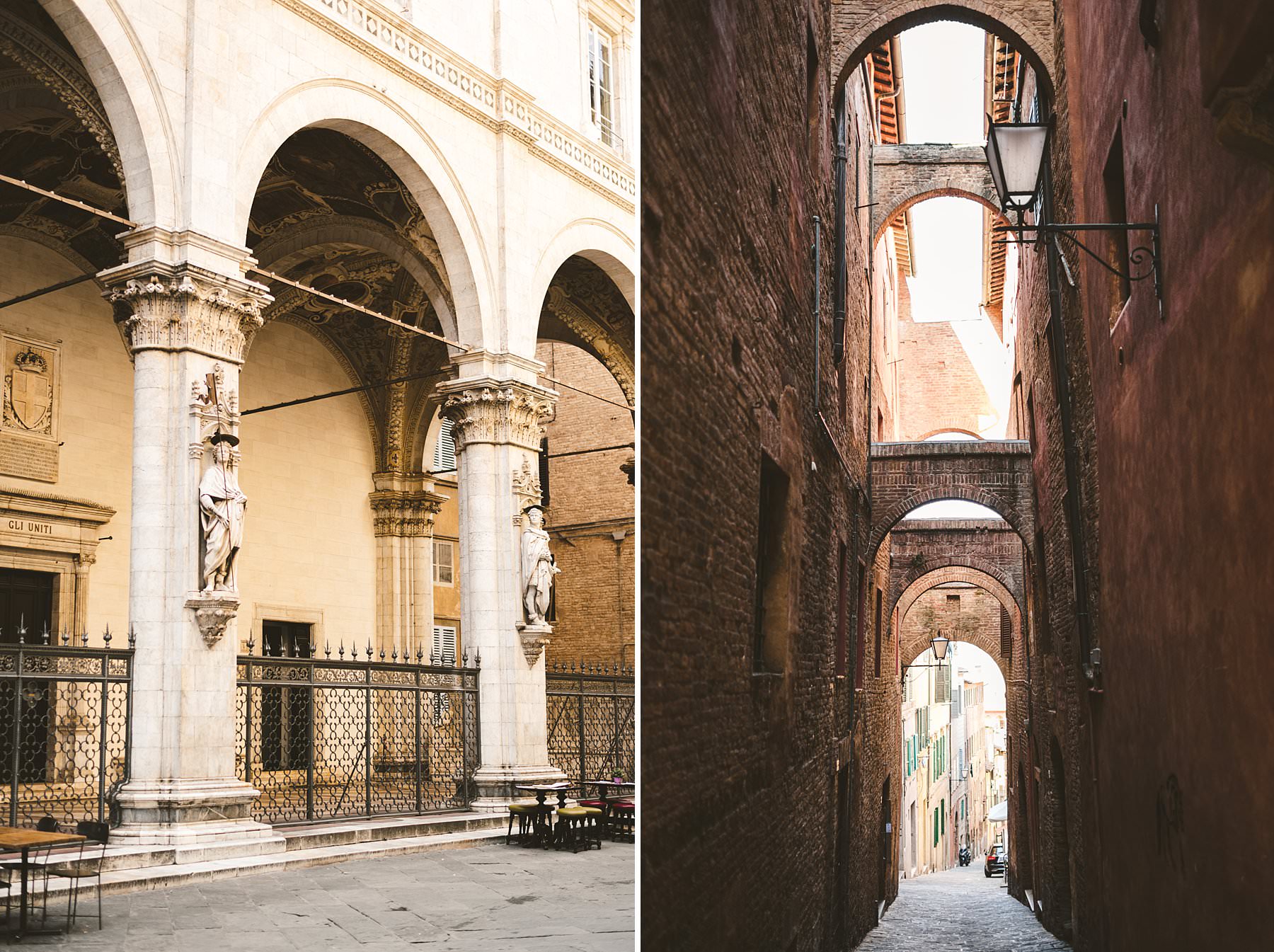 Siena town in Tuscany is a perfect location to get married with historical streets and ideal places to get photos