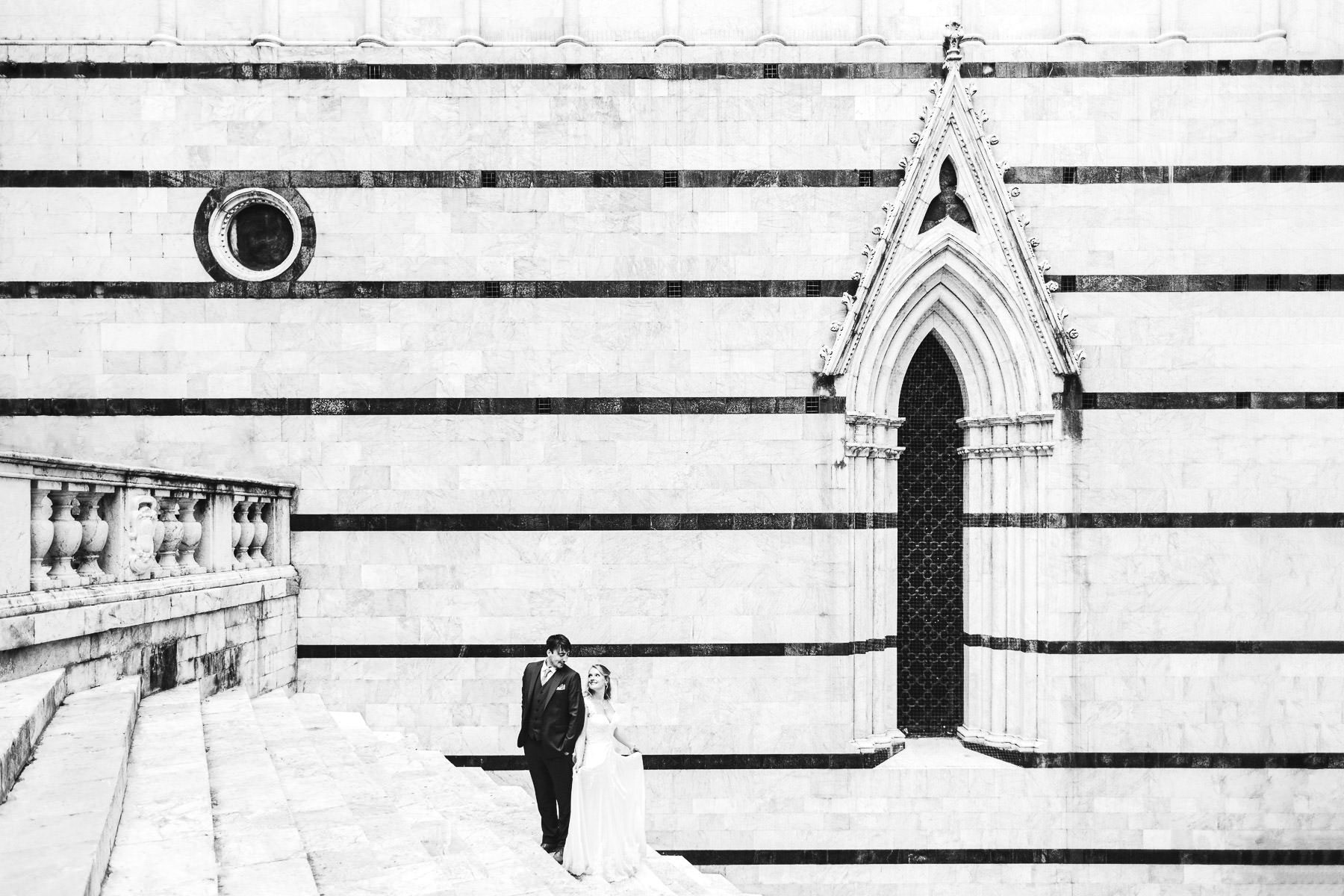 Exclusive intimate elopement wedding in Siena at Duomo, Tuscany