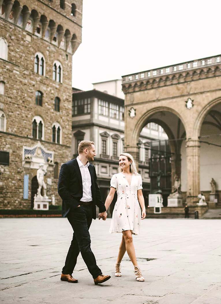 Florence early morning engagement photo shoot