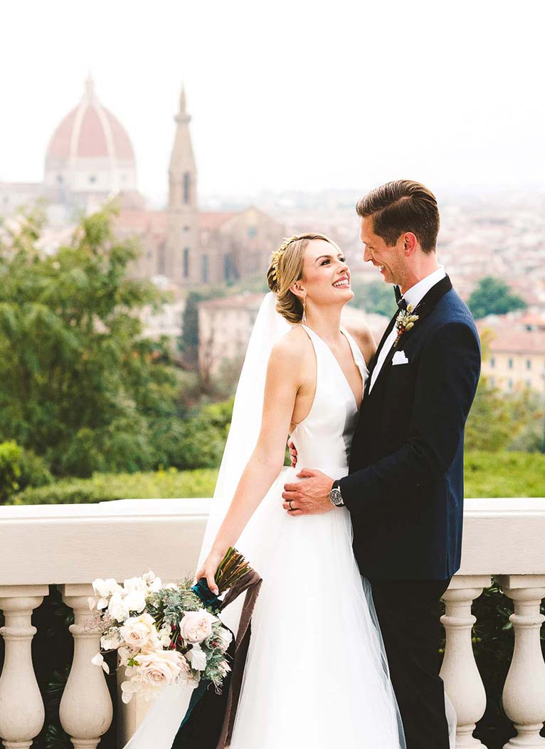 Christina and Cheyne’s intimate, luxury wedding at the romantic Renaissance Villa La Vedetta, Florence. Fall in love with the view
