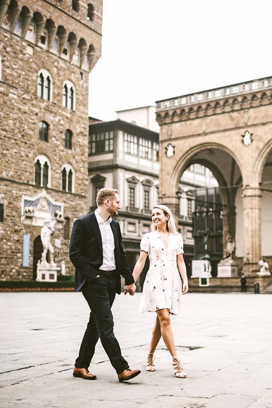 Florence early morning engagement photo shoot