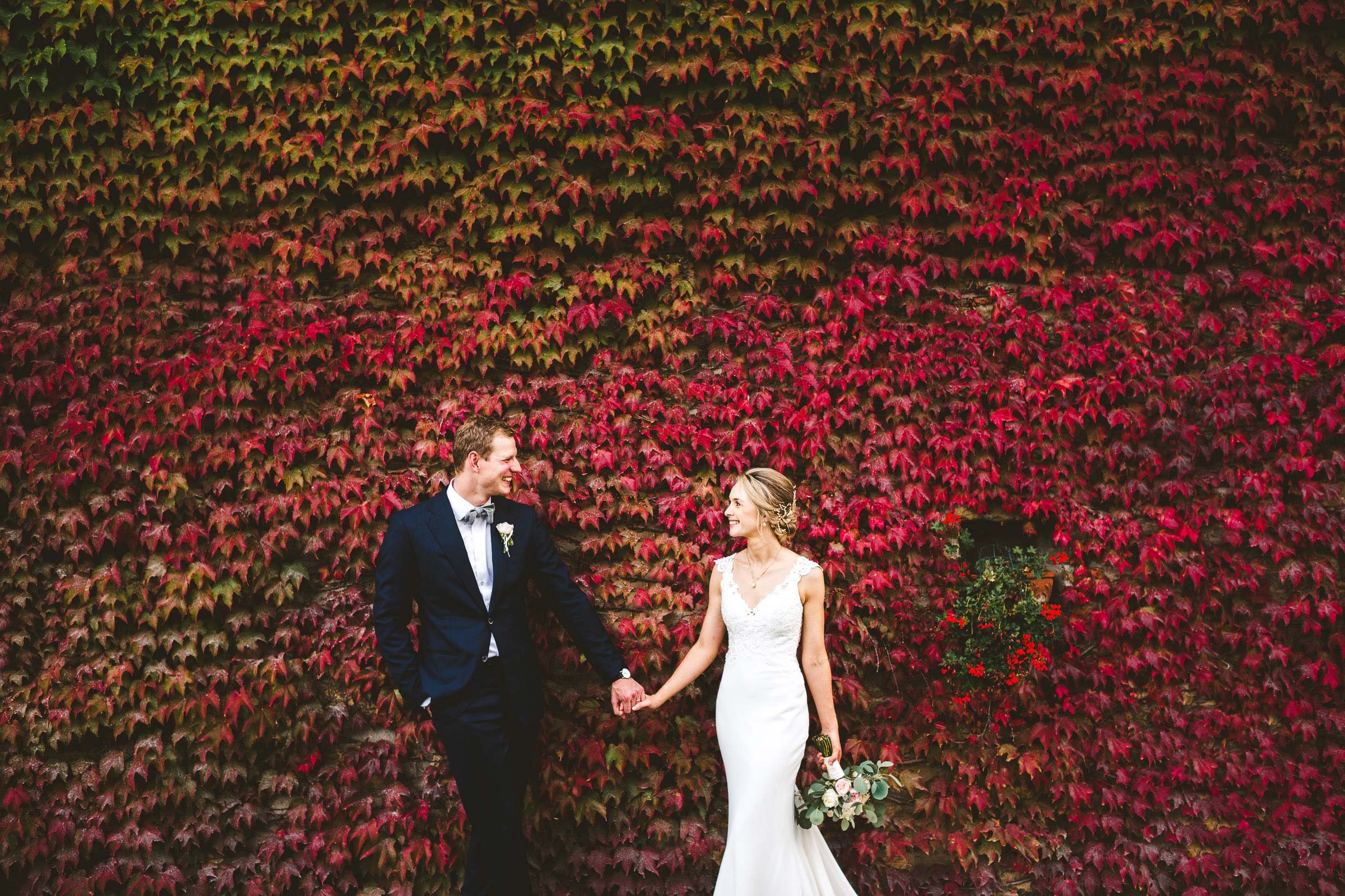 Lovely bride and groom creative and modern wedding portrait at Villa Monte Solare Umbria destination wedding