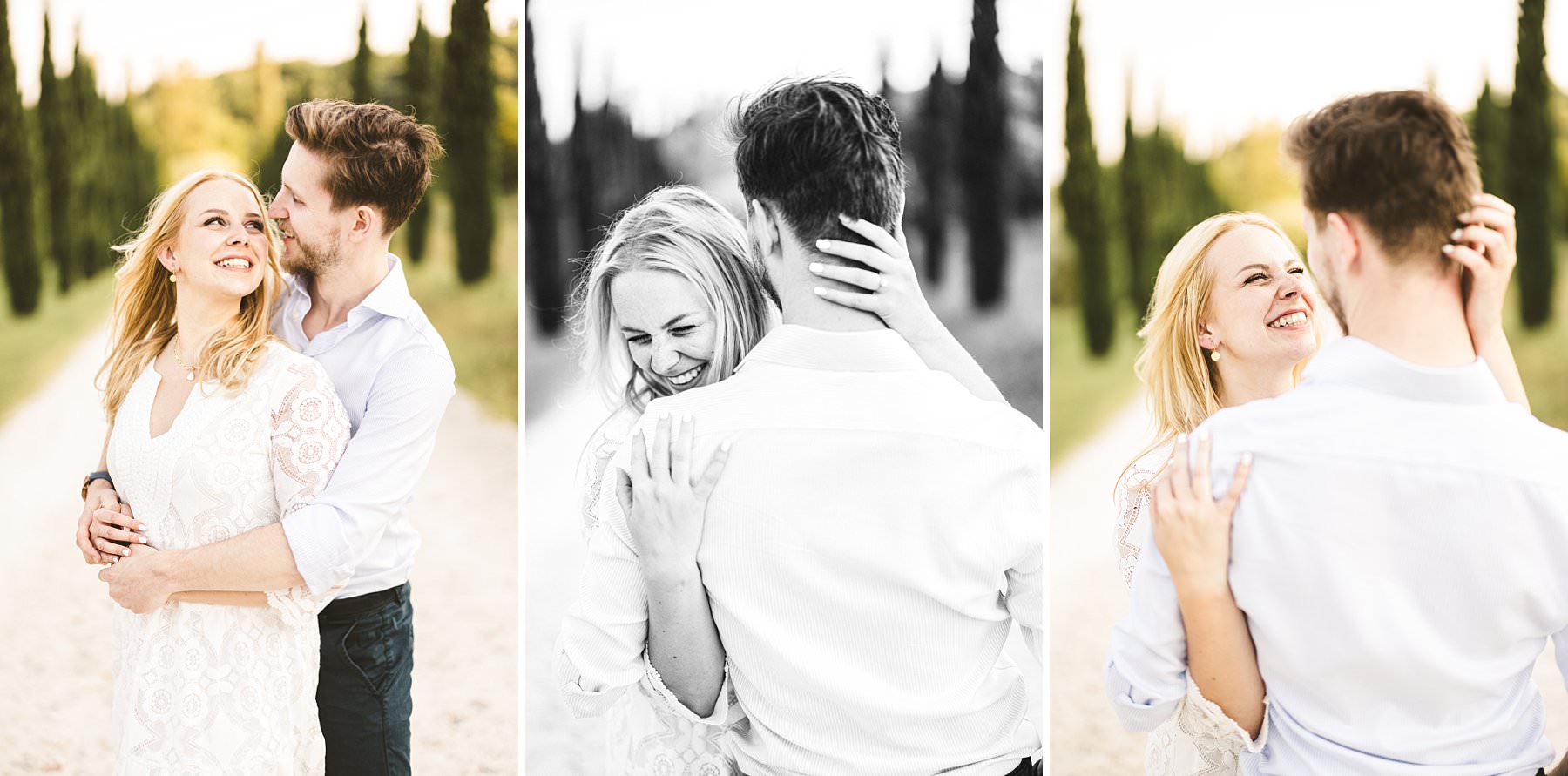 Gorgeous and emotional surprise proposal photo shoot at Poggio Tre Lune, in the heart of Tuscany