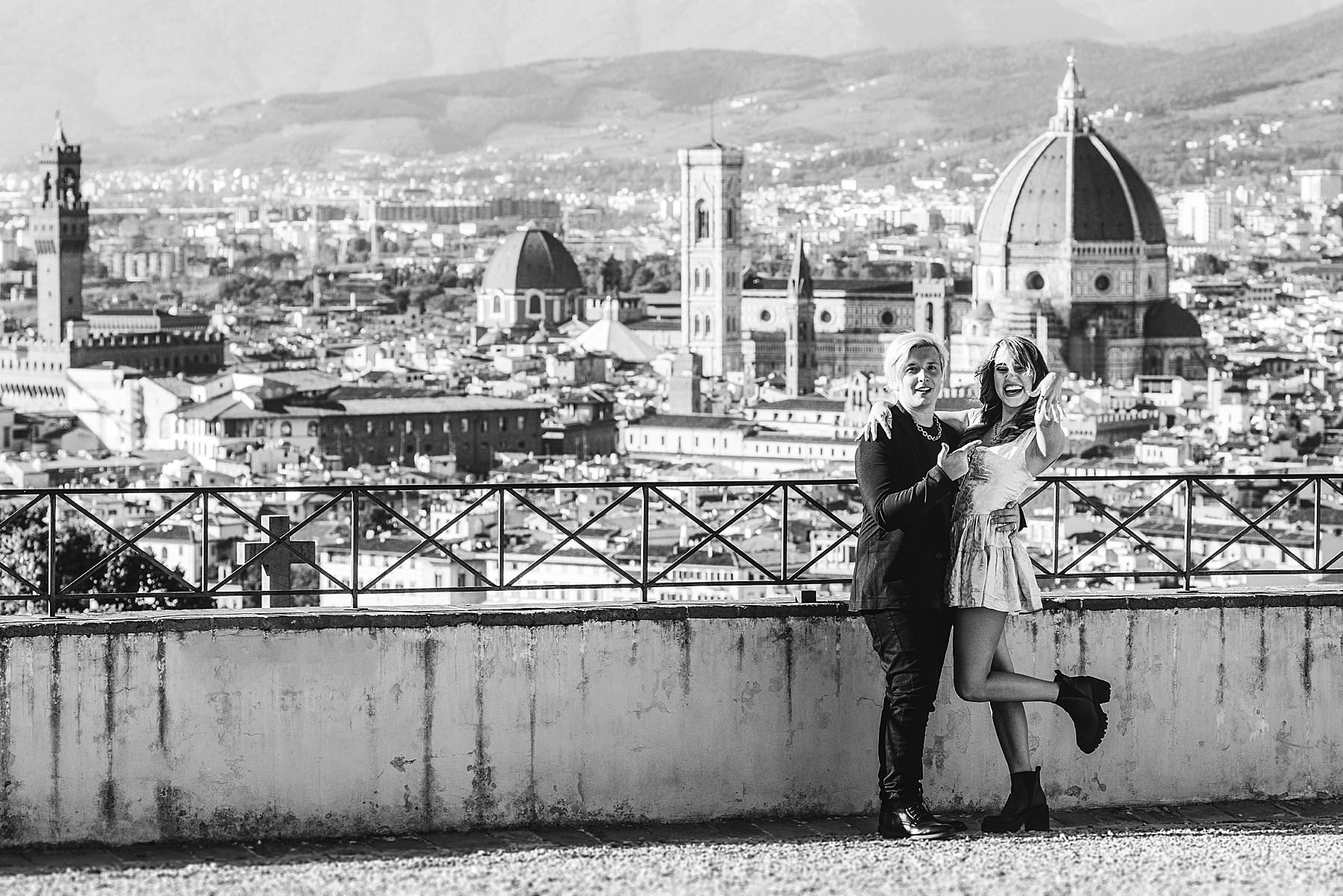 A special day to cherish forever. Surprise engagement photos and video in Florence