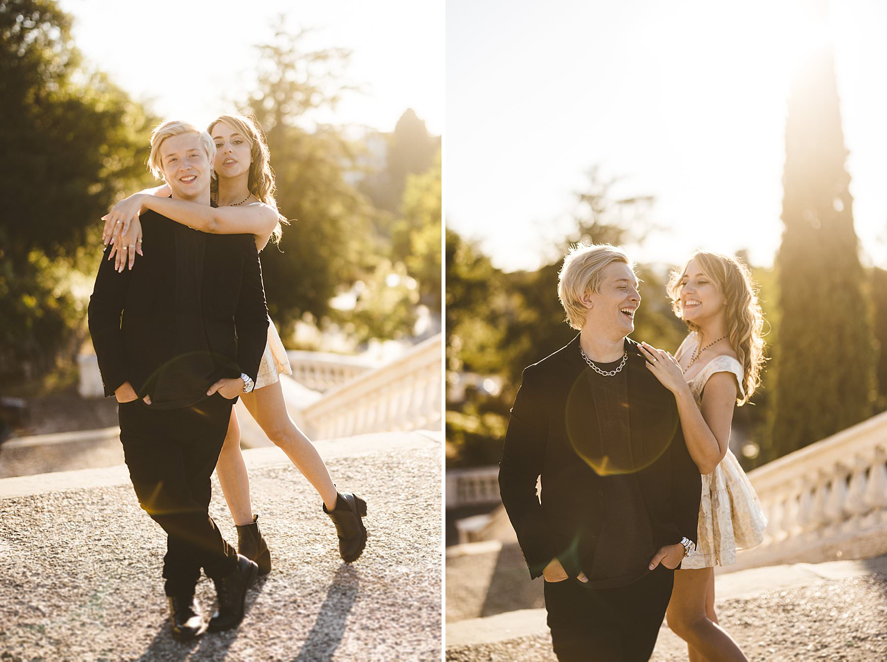 Lovely engagement couple portrait photo shoot in Florence, Italy