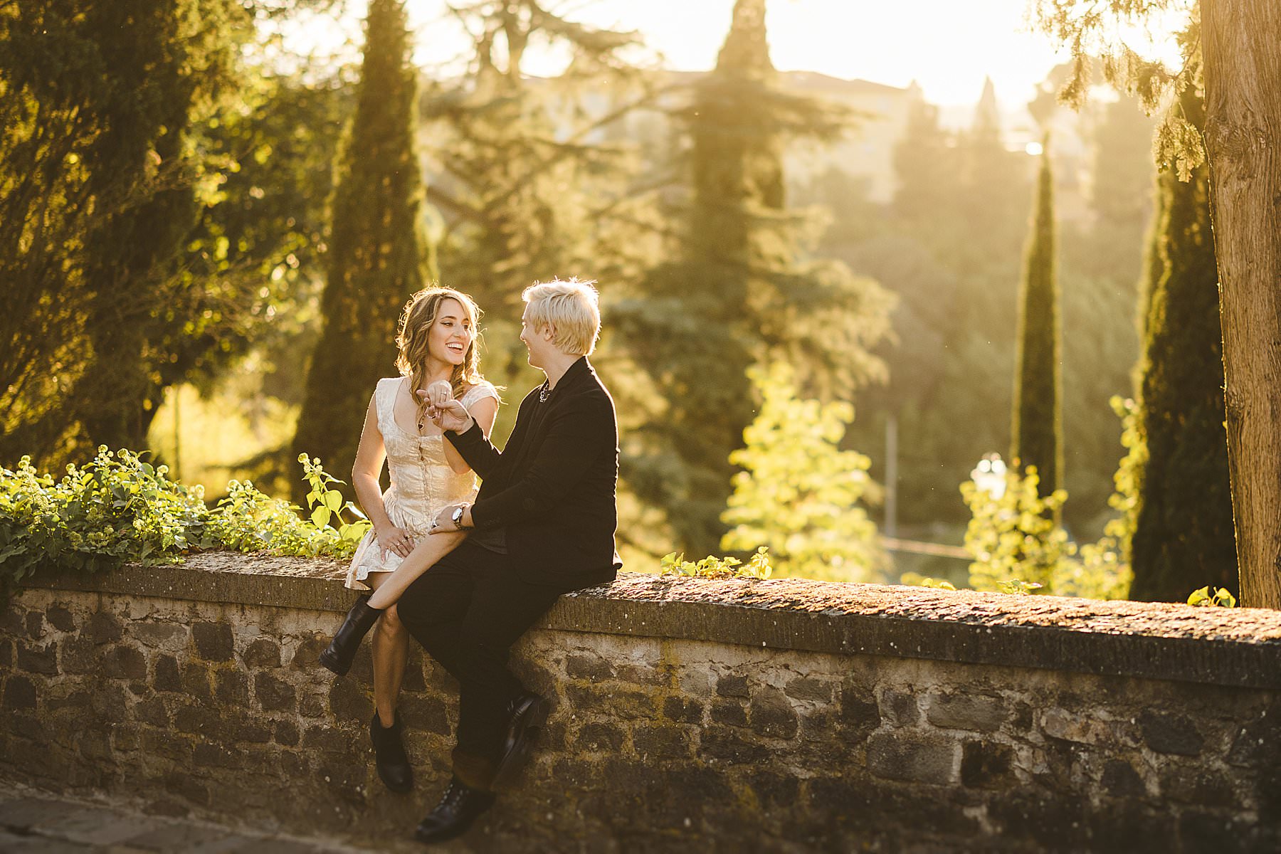 Sweet and beautiful couple engagement photo session in Florence, Italy