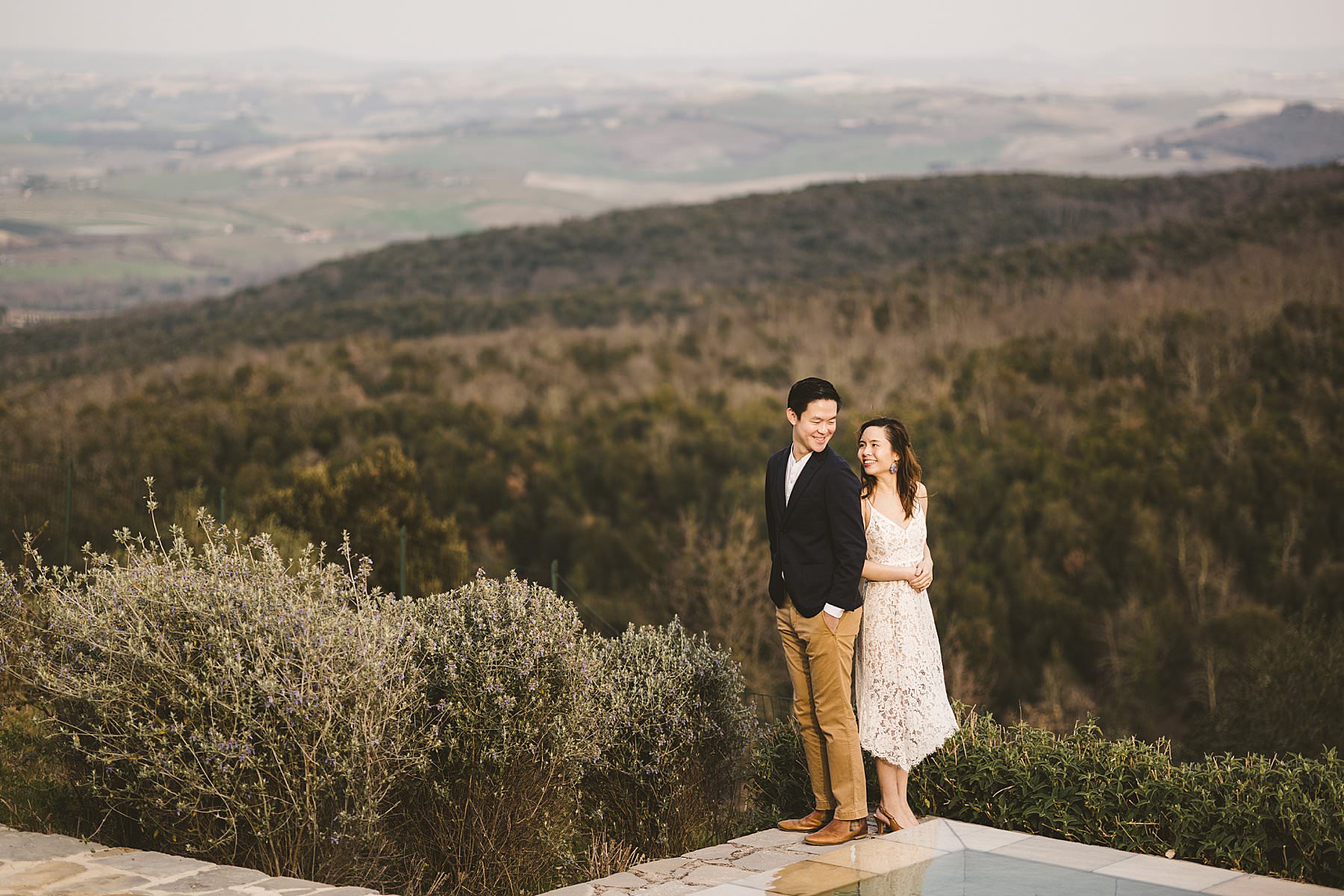 Rosewood Castiglion del Bosco, the perfect peaceful and private atmosphere setting for a pre-wedding engagement photo shoot in the heart of Tuscany