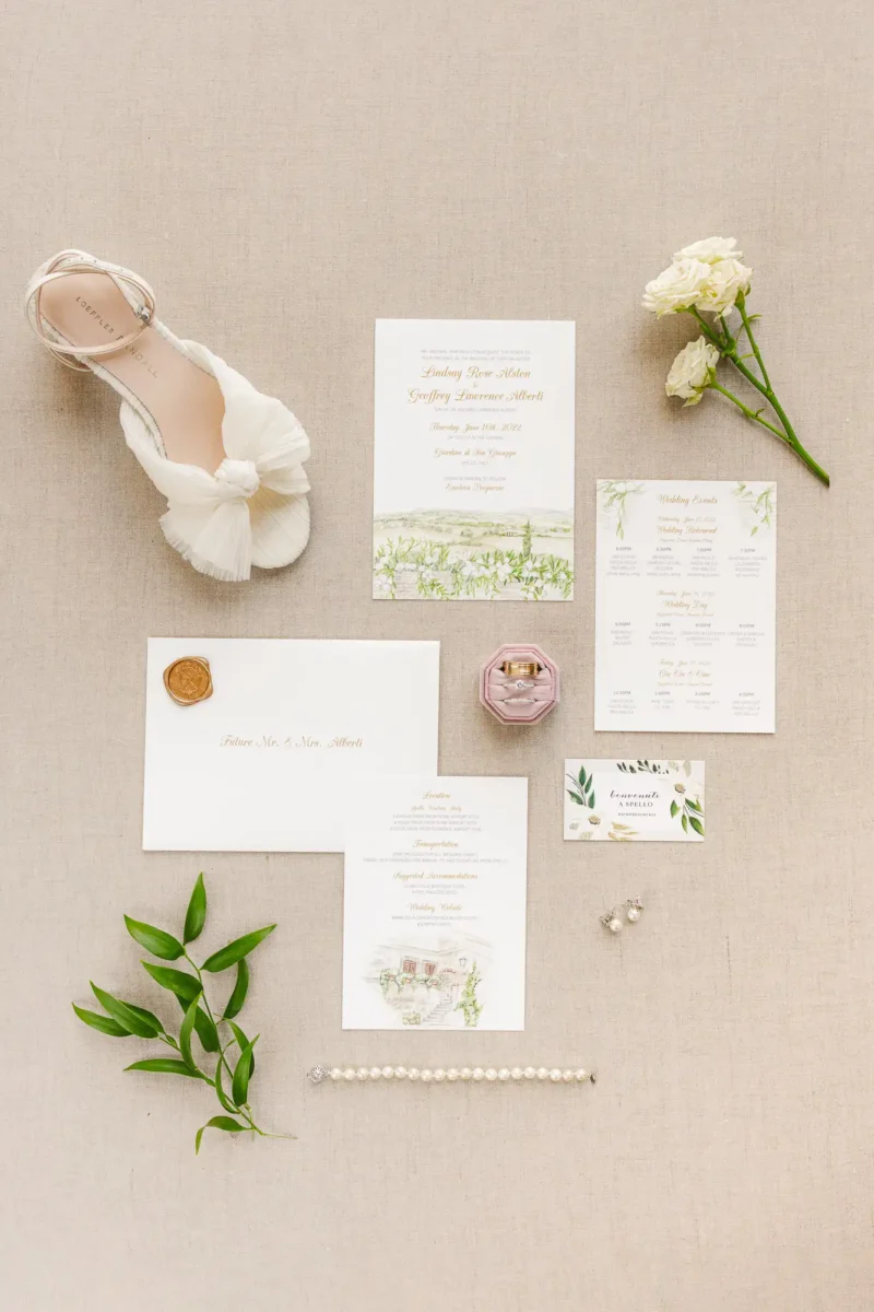 Lovely and elegant wedding stationery invitation accessories details