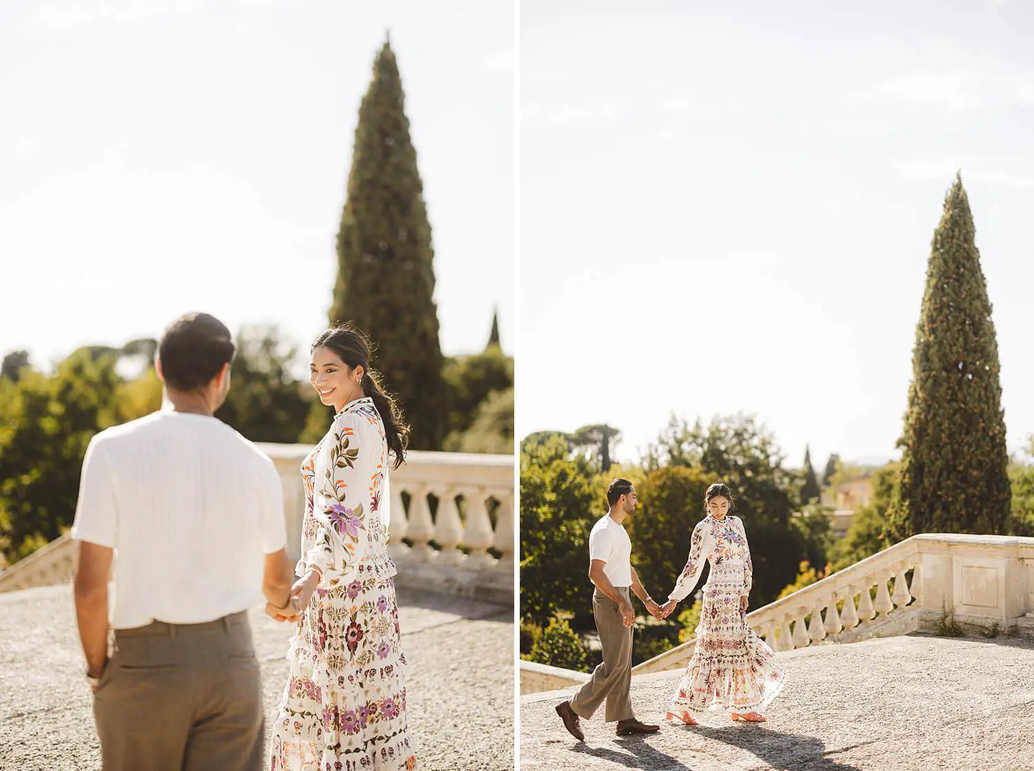 Warm and elegant couple photo session in Florence at Terrazza San Miniato