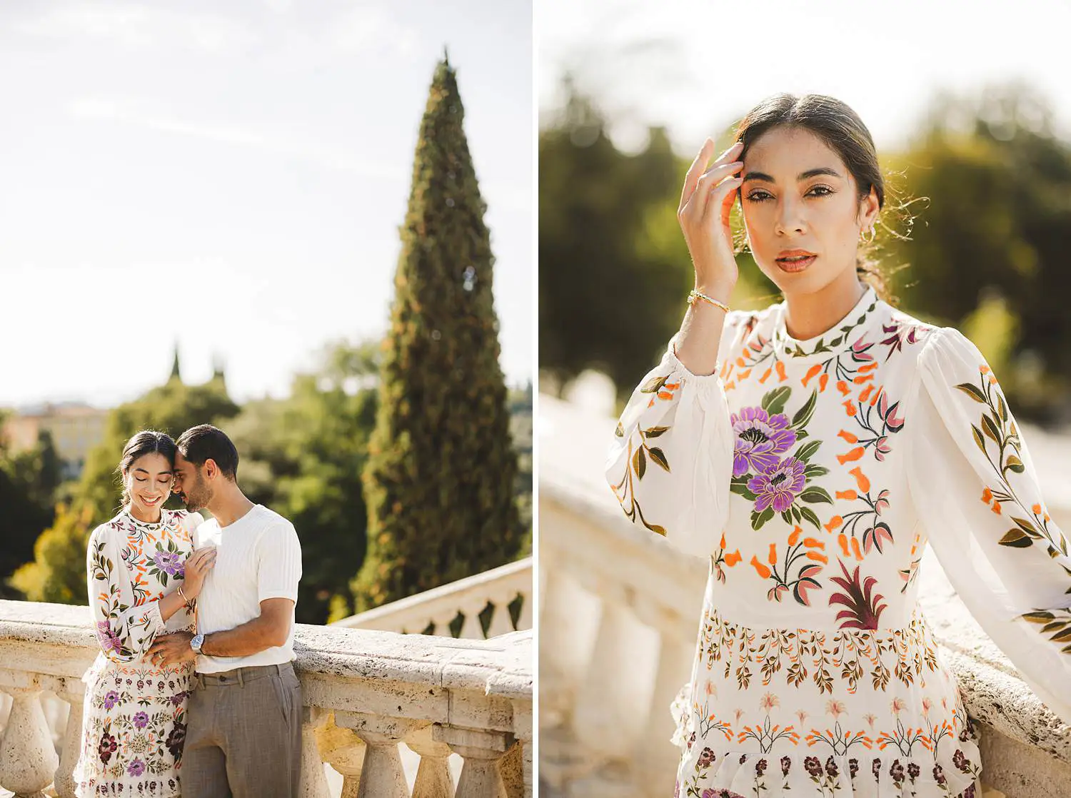 Warm and elegant couple photo session in Florence at Terrazza San Miniato