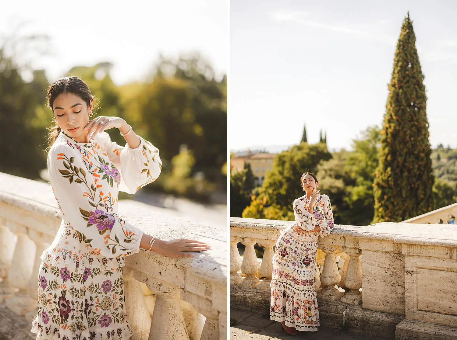 Warm and elegant couple photo session in Florence at Terrazza San Miniato