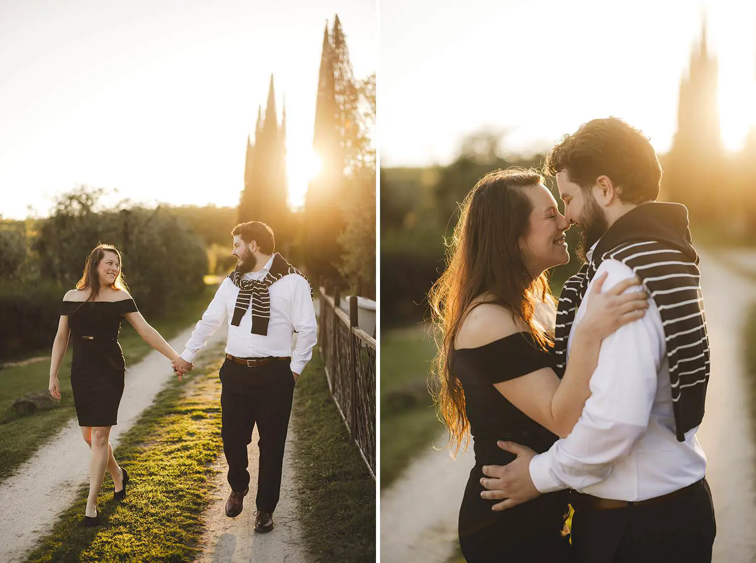 Golden hour portraits in the Tuscan countryside at Agriturismo Renello