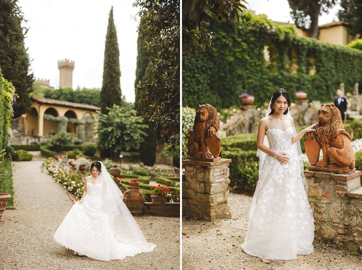 Lovely and elegant bride pre-wedding photos in Villa Agape garden