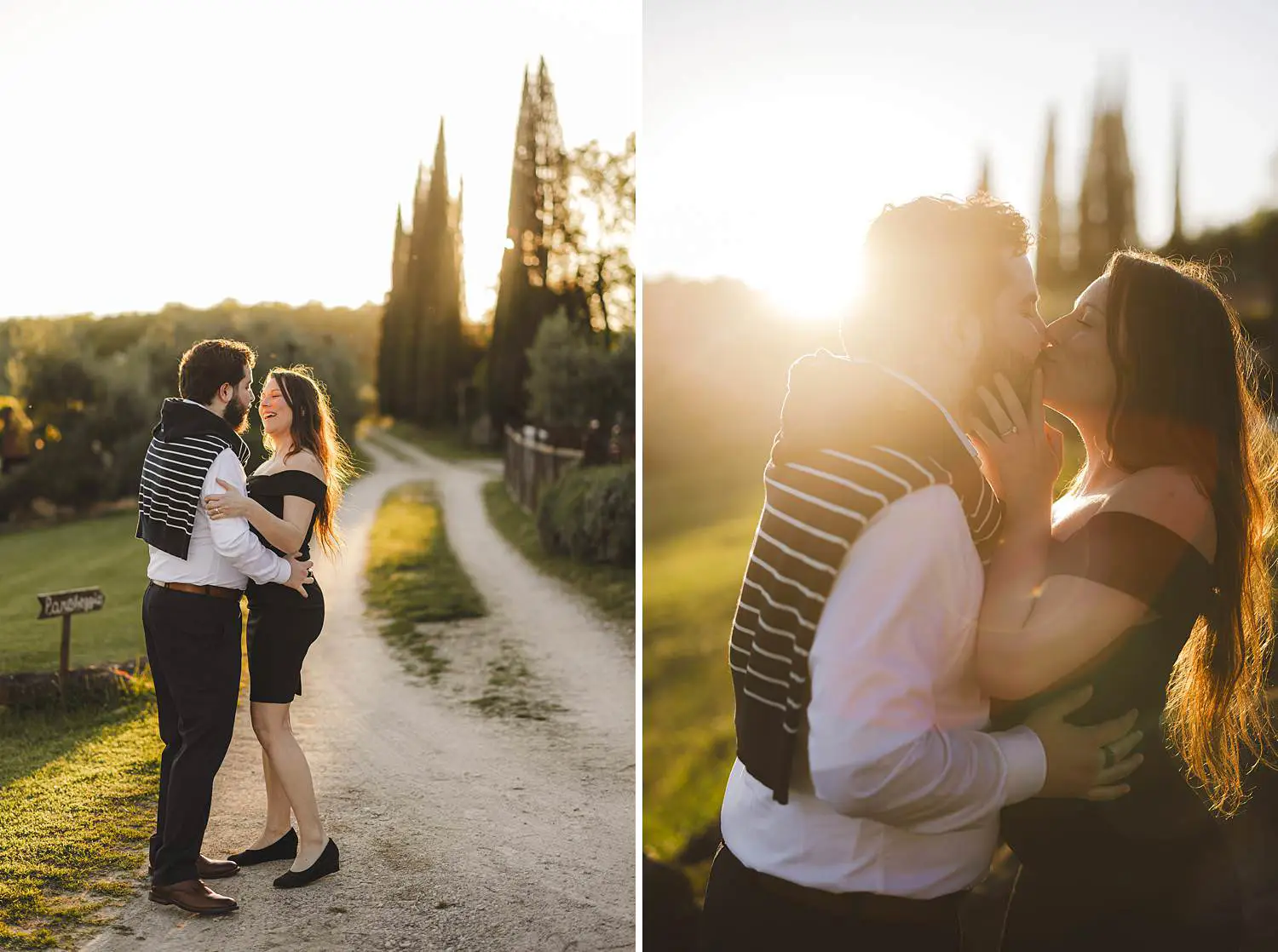 Golden hour portraits in the Tuscan countryside at Agriturismo Renello