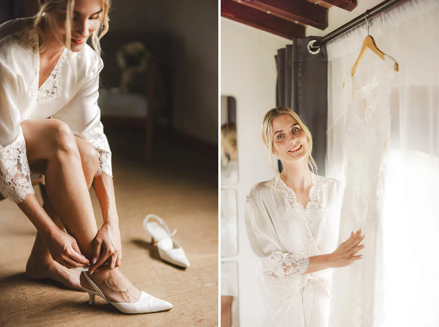 Lovely bride got ready in a calm and intimate setting at Agriturismo Quercia al Poggio
