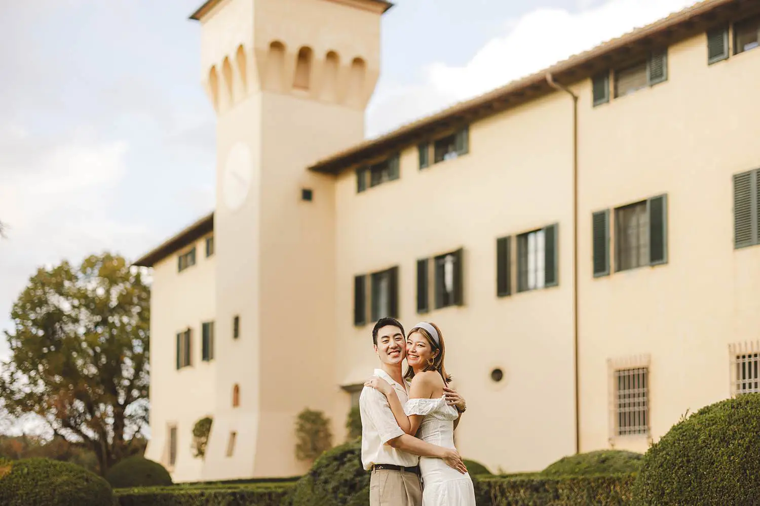 Fairytale and romantic proposal photo shoot at Castello del Nero in the heart of Chianti countryside