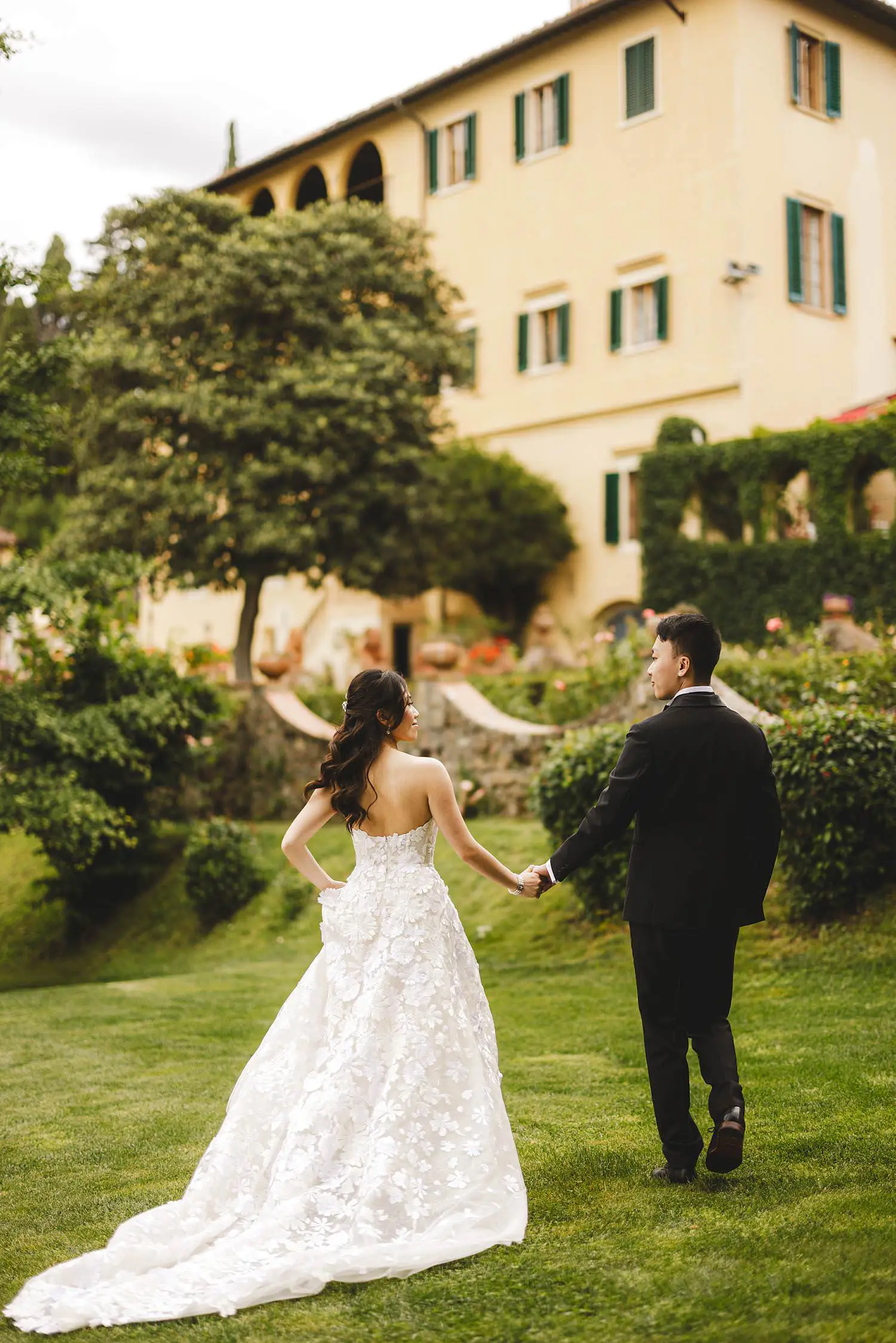 Bride and groom wedding photo at Villa Agape luxury venue