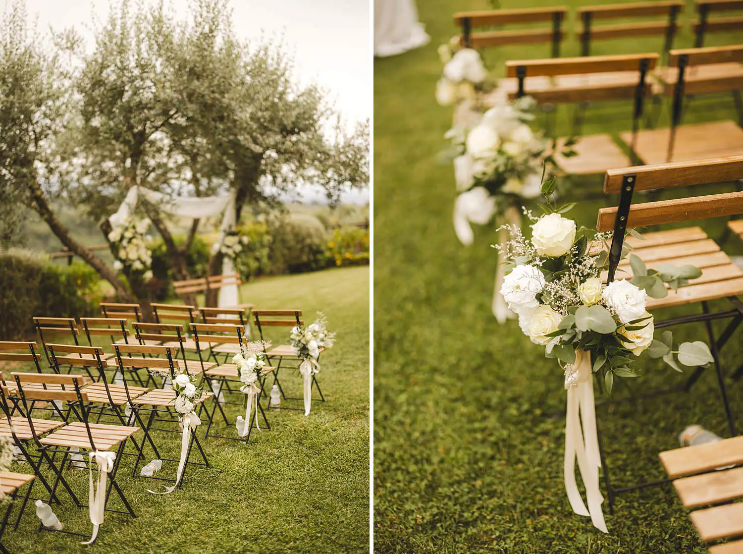 A romantic ceremony atmosphere in nature at Fattoria Quercia al Poggio