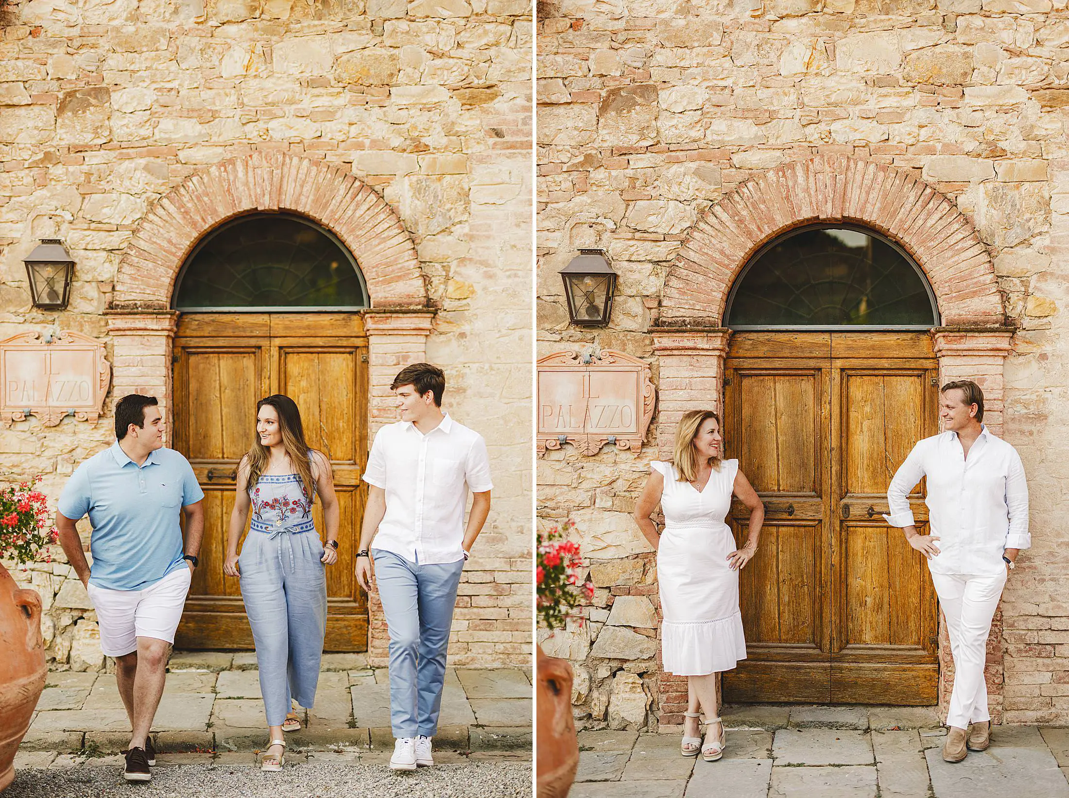 Beautiful family vacation photo shoot in Tuscany at luxury estate of Borgo San Felice