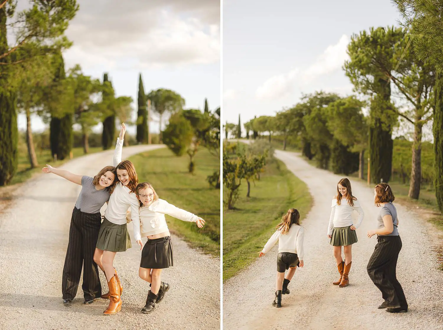 A joyful family photo shoot in Tuscany at Terra Antica Winery Resort